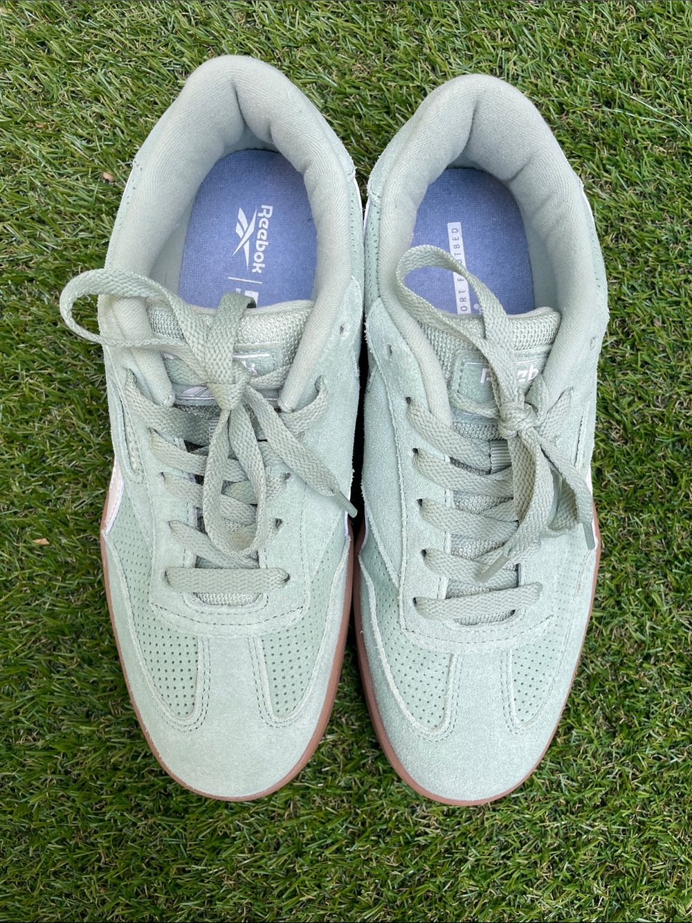 Reebok Low-Top Sneakers in Mint Green with Gum Sole